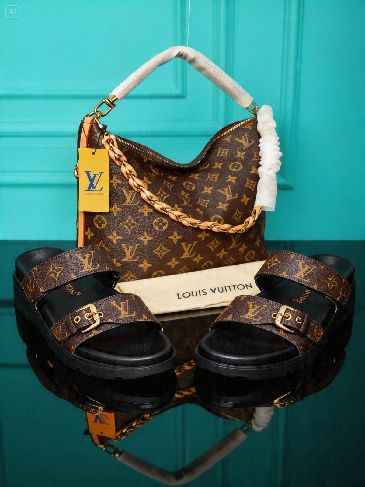 Tasche und Pantoffel