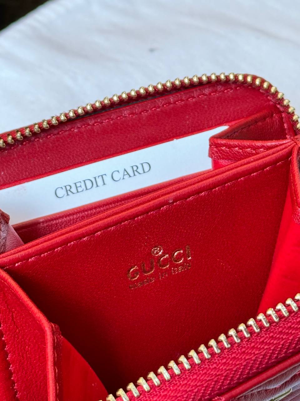 Leder Mini Zippy Geldbörse (Rot)