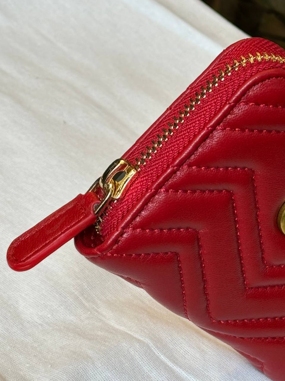 Leder Mini Zippy Geldbörse (Rot)