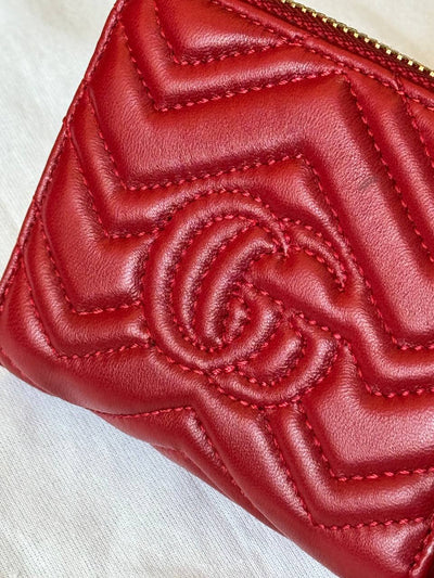 Leder Mini Zippy Geldbörse (Rot)